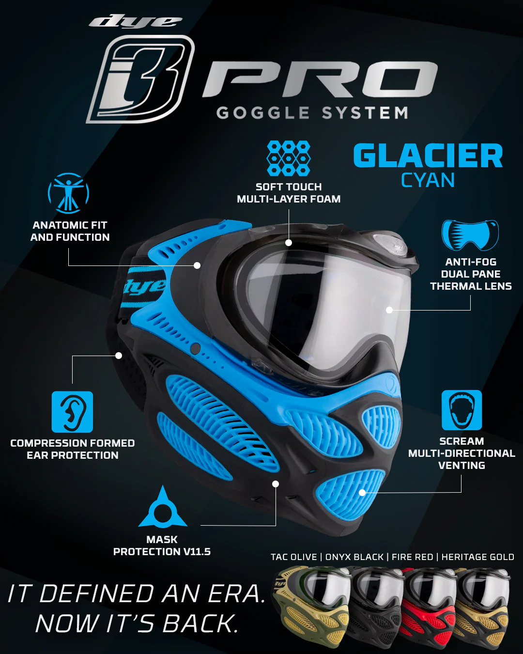 DYE i3 PRO GOGGLE - GLACIER CYAN - Image 3